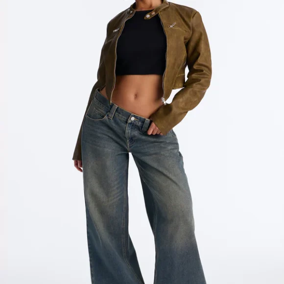 Calça Jeans Baggy Wide Leg Cintura Baixa