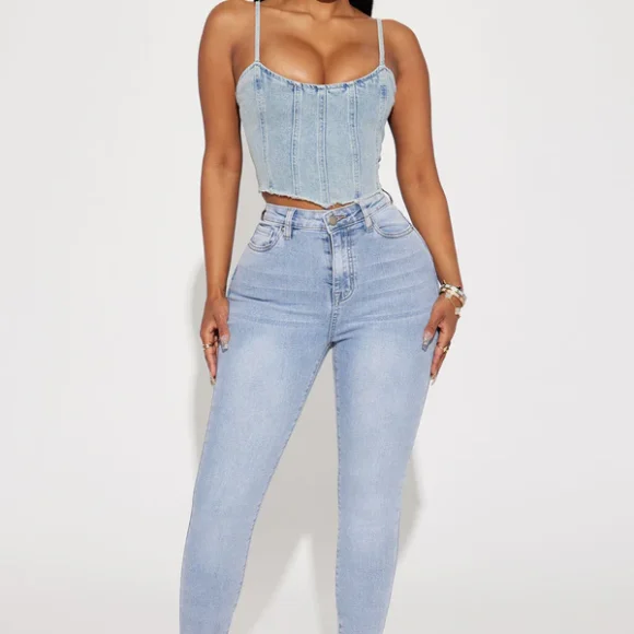 Calça Jeans Skinny Elástica de Cintura Alta San Diego
