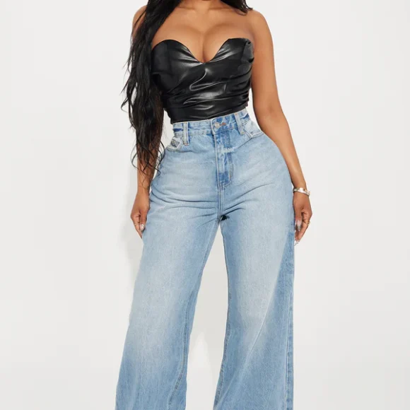 Calça Jeans Baggy Cintura Alta